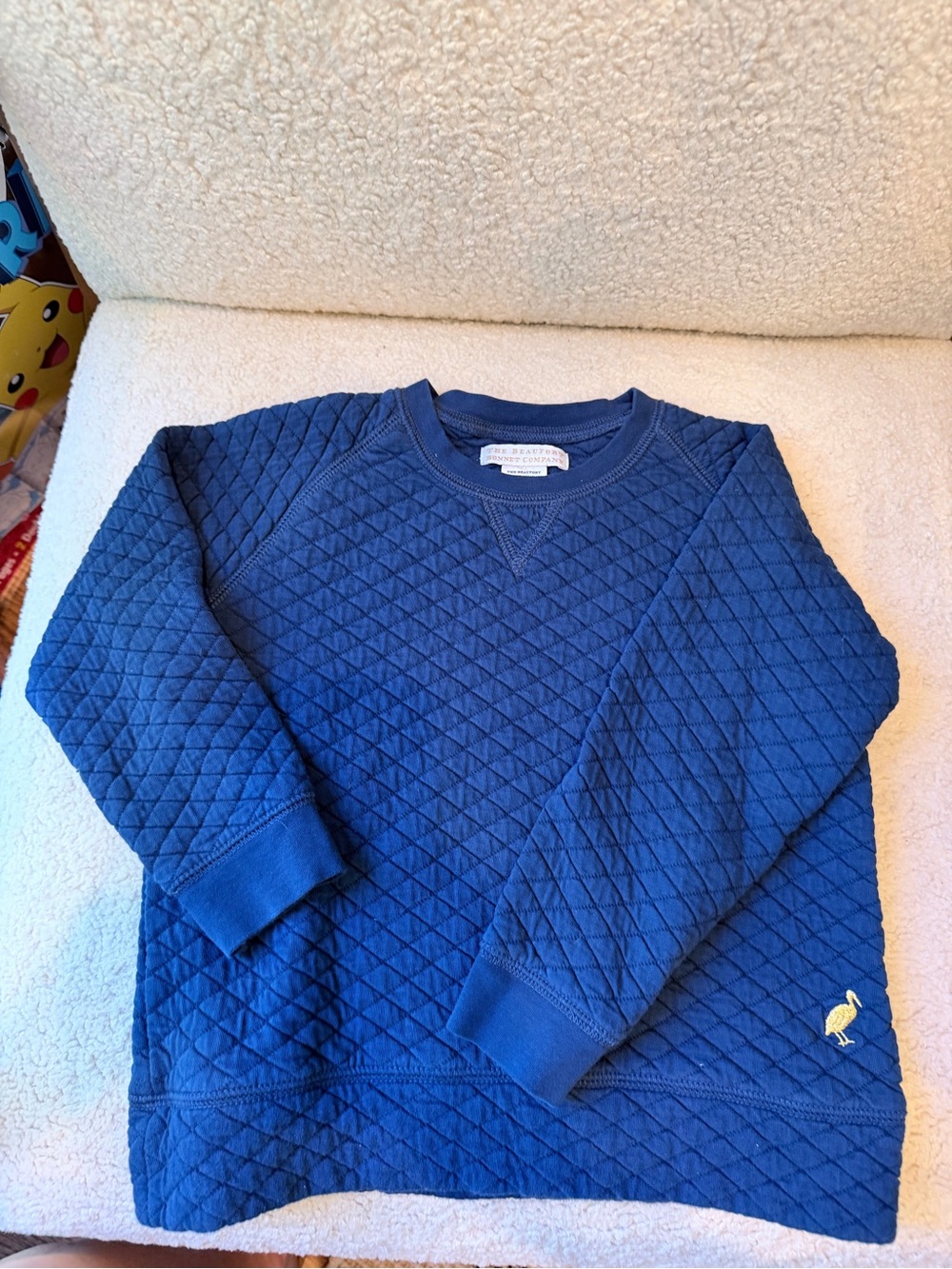 The Beaufort Bonnet Company Quilted Navy Crewneck Sweater